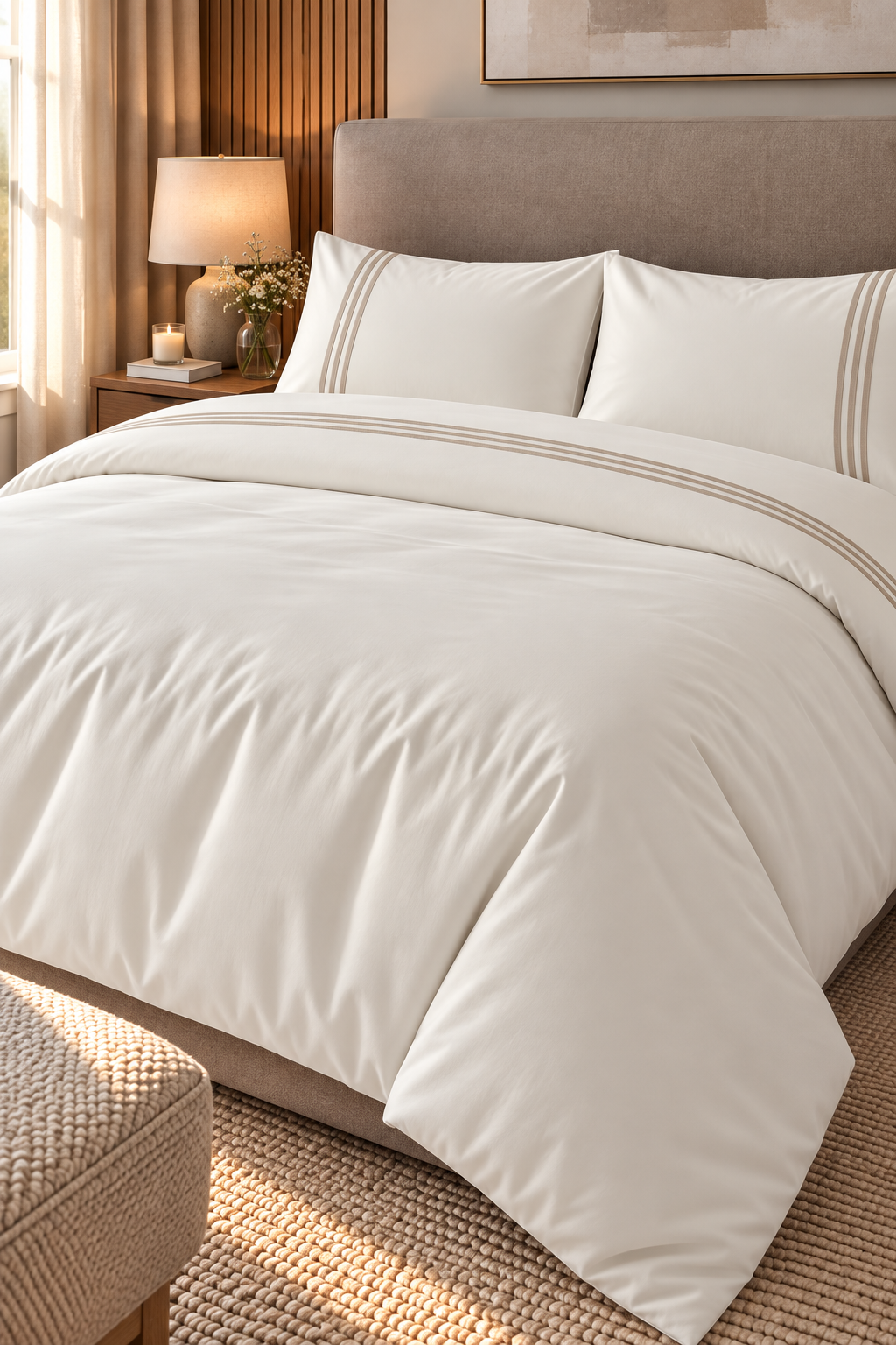 3-Line Duvet Cover & 2 Pillowcases with 3-Line
