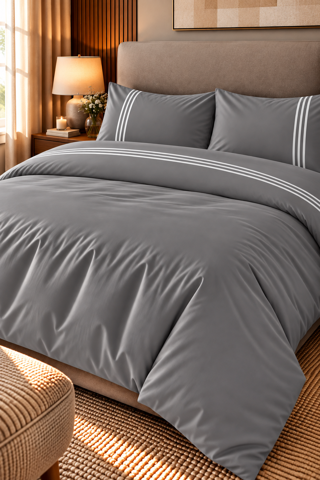 1-Line Duvet Cover & 2 Pillowcases with 1-Line