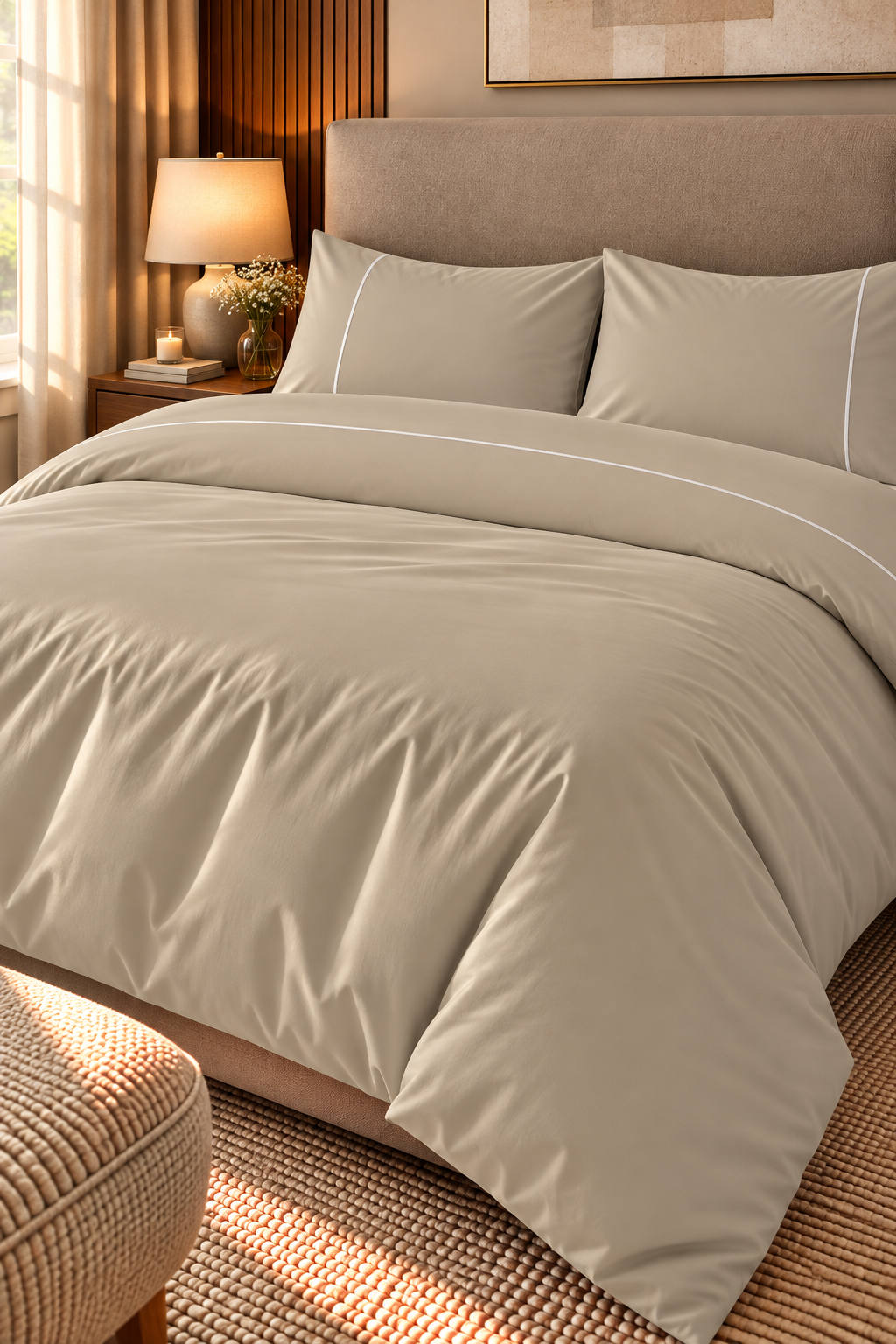 1-Line Duvet Cover & 2 Pillowcases with 1-Line