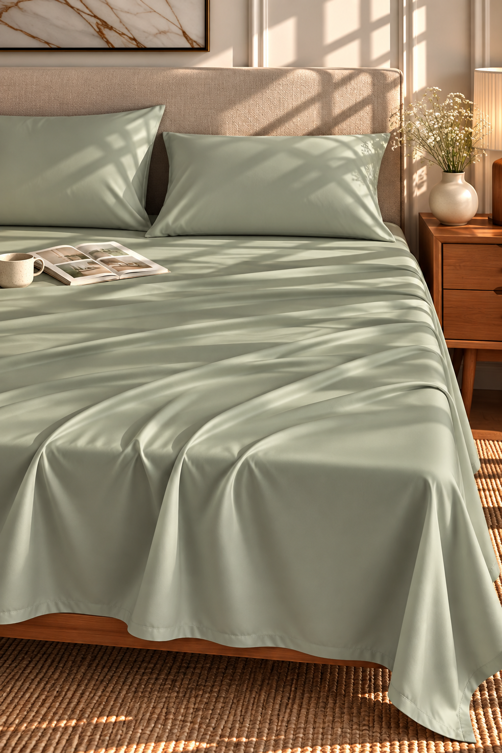Flat Bedsheet & 2 Pillowcases – Plain & Elegant