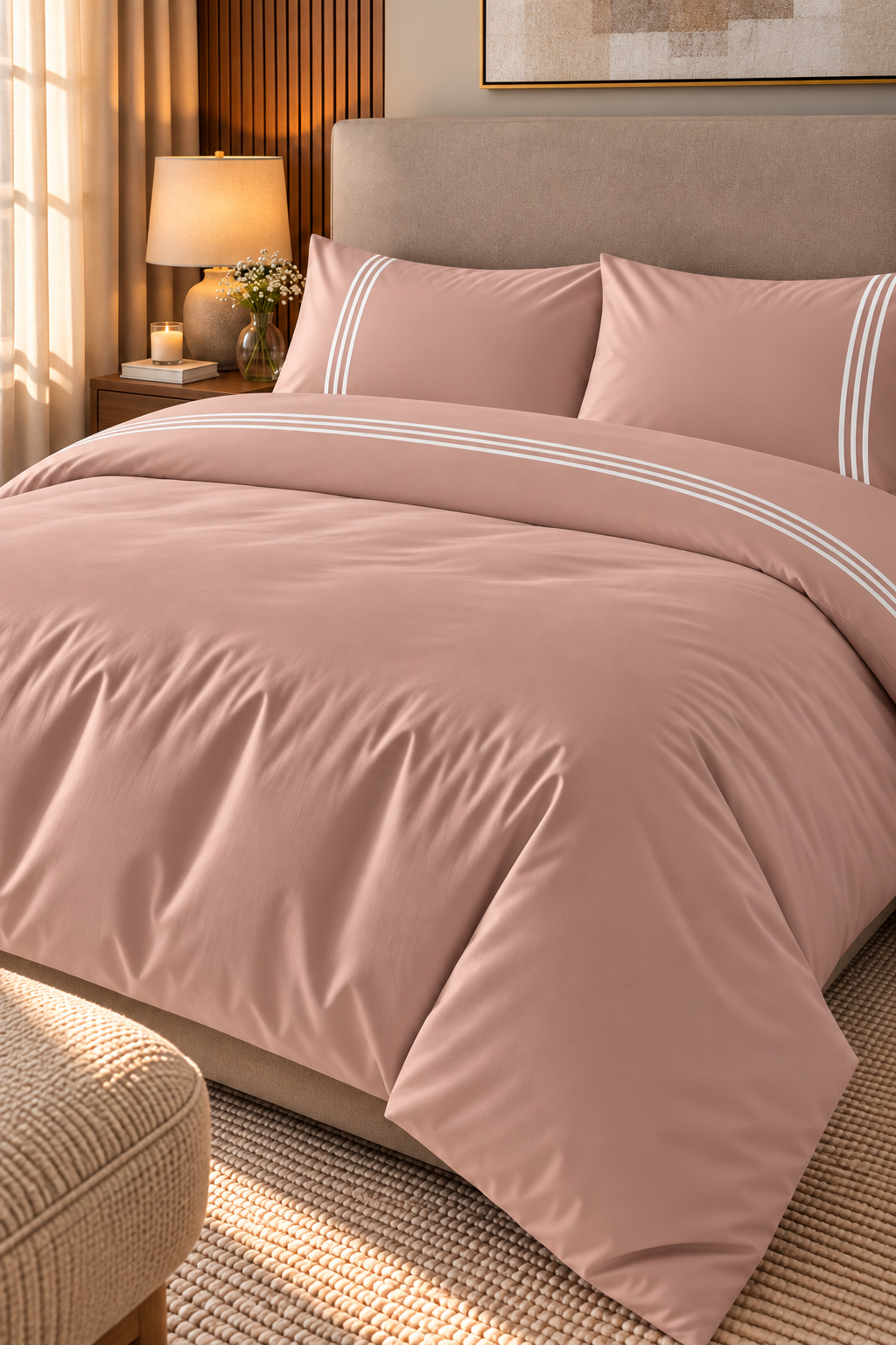 3-Line Duvet Cover & 2 Pillowcases with 3-Line