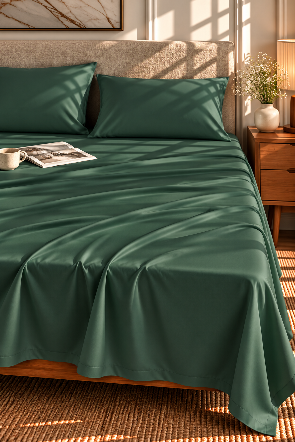 Flat Bedsheet & 2 Pillowcases – Plain & Elegant