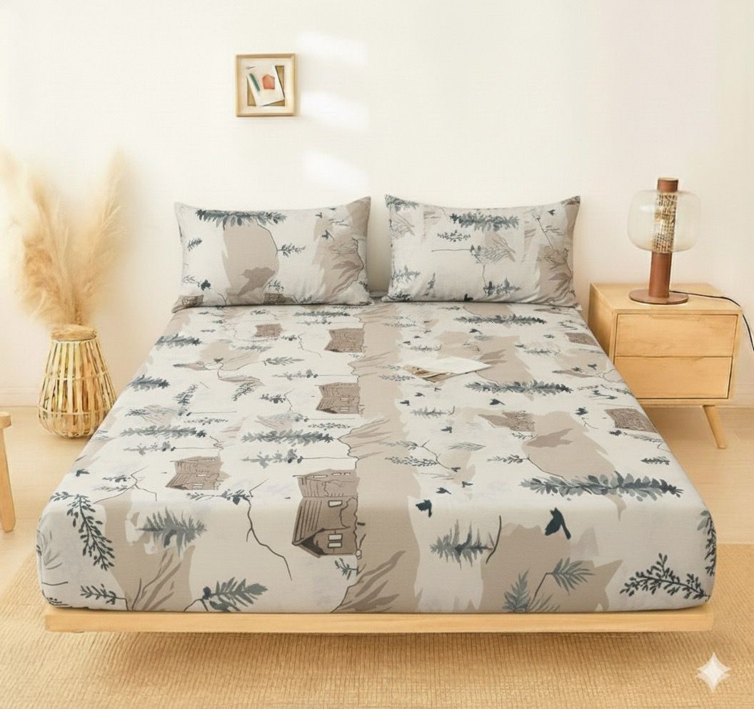 Fitted Printed Bedsheet – Stylish Printed Design