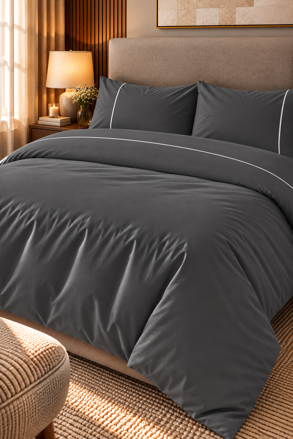 1-Line Duvet Cover & 2 Pillowcases with 1-Line