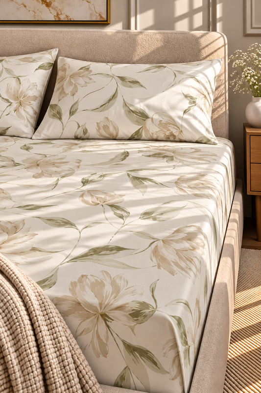 Flat Printed Bedsheet & 2 Pillowcases – Stylish Printed Design