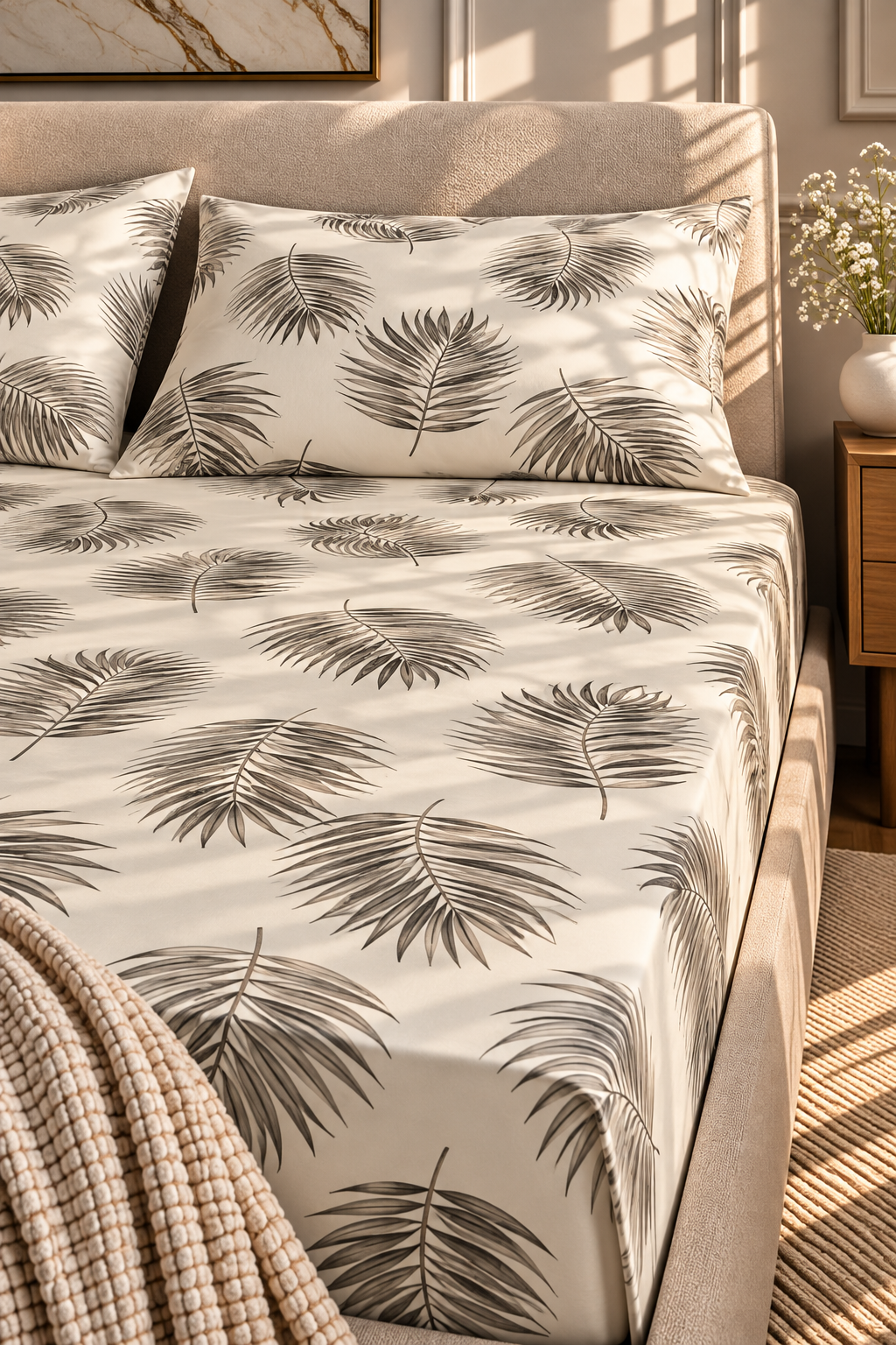 Flat Printed Bedsheet & 2 Pillowcases – Stylish Printed Design