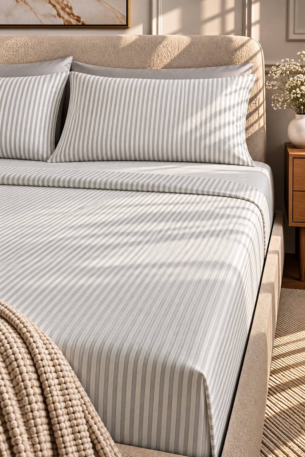 Flat Printed Bedsheet & 2 Pillowcases – Stylish Printed Design