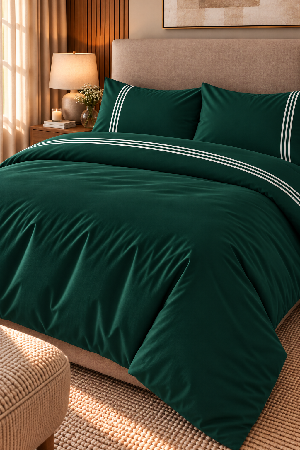 3-Line Duvet Cover & 2 Pillowcases with 3-Line
