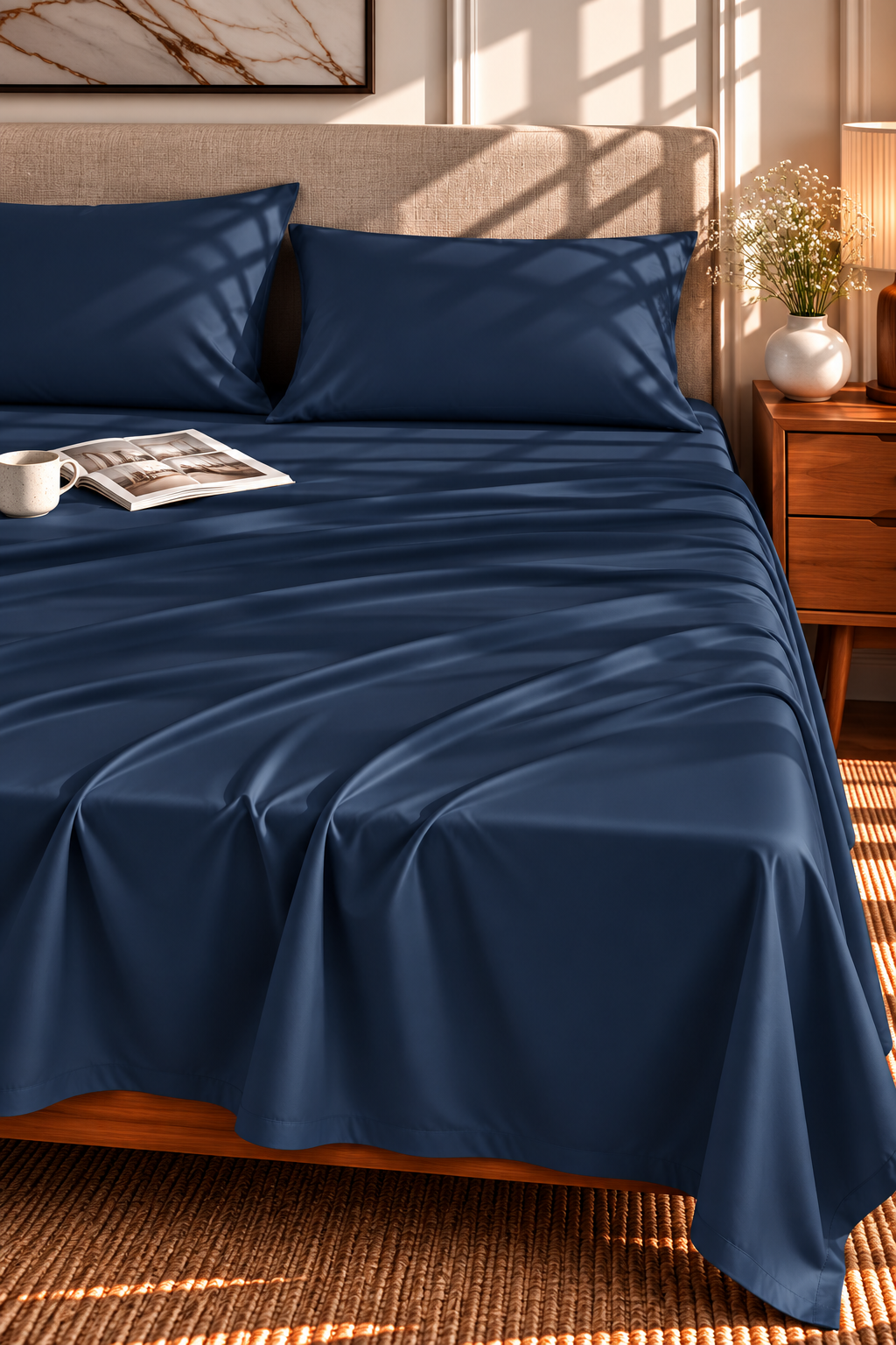 Flat Bedsheet & 2 Pillowcases – Plain & Elegant