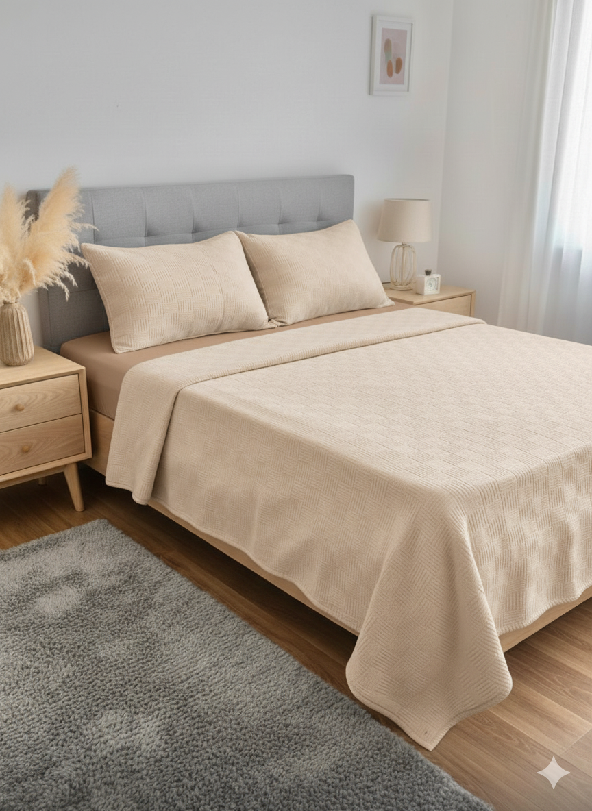 Waffle Bed Cover – Stylish & Textured